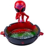 Yblenic Ash Tray Cool Ashtrays for Cigarettes, Alien Fantasy Ashtray Decor for Home Office, Ornament Present (Red, Alien)