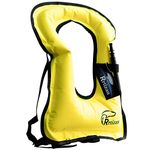 Rrtizan Snorkel Vest Adults Inflatable Swimming Life Jacket for Diving Snorkeling Safety (Yellow)