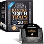 Dr. Killigan's Premium Pantry Moth Traps with Pheromones Prime | Safe, Non-Toxic with No Insecticides | Sticky Glue Trap for Food and Cupboard Moths in Your Kitchen | Organic (20, Black)