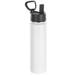 Volhoply 24 Ounce Insulated Water Bottle with Straw Lid,Stainless Steel Wide Mouth Sport Bottles with Handle,Double Wall Vacuum Thermos Keep Cold,Reusable Travel Thermal Cups for Holder,Gym(White,1)