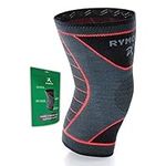 Rymora Knee Support Brace for Woman and Man- Knee Compression Sleeves, Comfortable and Secure Sleeve Supports for Weight Lifting, Running, Sports, Weak Joints, Fitness (L, A Pair, Slate Grey)