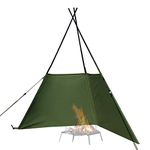 DOD WS3-786-KH Takibinomukou Adjustable Width, Teepee Type Windscreen