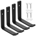 Qeapug 4 Pcs Garage Hooks, Heavy Duty Wall Hooks, J Shape Hooks, Metal Tools Storage Hooks Wall Mounted Heavy Duty for Hanging, Garage, Truck, Home Equipment Organizer, J Hook Set, Black