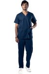 UNIFORM CRAFT Men's Scrub Suit Ideal for Doctors, Nurses, Dentists and Healthcare Professionals (Large, OLIVE BLUE)