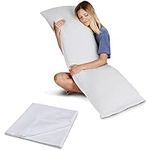 Snuggle-Pedic Body Pillow for Adults w/White Pillowcase- Pregnancy Pillows w/Shredded Memory Foam - Firm Maternity Side Sleeper Pillow for Adults - Long Cuddle Pillow for Bed - 20x54 Full Body Pillow