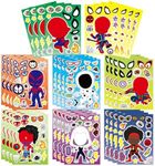32 Sheets Spider-Man Face Stickers for Kids Superhero Stickers for Avengers Birthday Decorations,Party Favors Supplies