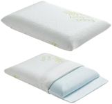 ATTABABY Toddler Pillow, Adjustable Memory Foam Small Pillow for Toddler 2 Years & Above, 13” x 18” Mini Size for Kid Sleeping, Napping or Traveling, Washable No Zipper Pillowcase, Green