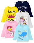 Kuchipoo Girl Regular Fit Cotton T-Shirts (KUC-TSHRT-0242, 3-4 Years, Multi-Colored)