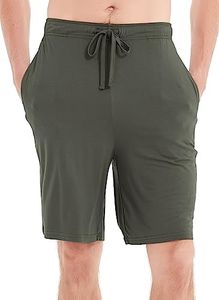 GYS Men's Bamboo Viscose Pajama Shorts Soft Lightweight Knit Sleepwear Shorts with Pockets, Iron Grey, XX-Large