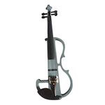 Zest Violins Gunmetal Metallic Grey Stylish, Eye-Catching Electric Silent Violin For Beginner & Experienced Players Alike. Ebony Parts, Violin Case, Extra Strings, Finger Chart, Cable, Rosin, Bow