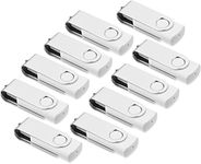 32GB Memory Stick 10 Pack, AreTop USB Sticks, 32GB USB Flash Drive, 2.0 Thumb Drives Pen Drives, Swivel Design, with LED Indicator for Computer/Tablet/Laptop/Car/TV(10 White With Lanyard)