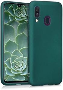 kwmobile Funda para Samsung Galaxy A40 Carcasa - Case TPU y Silicona Ultrafino - Antigolpes con Bordes elevados - Apto Carga inalámbrica - Verde metálico