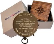 Engraved Compass Personalized | Brass Pocket Compass Gifts for Men, Him, Son, Husband, Grandson, Boys | Engravable Antique Gift Compasses for Graduation, Baptism, Confirmation (FBA-to My Son)