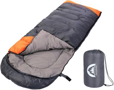 3-Season Sleeping Bag – Grey/Orange, Lightweight Camping Gear