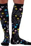 Cherokee Printsupport Women 8-12 mmHg Support Socks, Regular, Breezy Buds