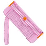 Weenkler Paper Cutter 12 Inch Titanium Paper Trimmer Scrapbooking Tool with Automatic Security Safeguard and Side Ruler for A4, Craft Paper, Label, Photo and Cardstock (Pink)