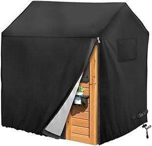 Iceberg Elf Playhouse cover, Outdoor wooden kids playhouse covers, 57" L x 57" W x 63" H, Waterproof, Sun Protection dust, Easy to put on with side zipper, 640D Heavy duty oxford fabric, (Black)