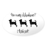 CafePress Too Many Chihuahuas? Oval Sticker Oval Bumper Sticker Car Decal