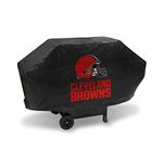 Rico Industries NFL Cleveland Browns Black Deluxe Grill Cover Deluxe Vinyl Grill Cover - 68" Wide/Heavy Duty/Velcro Staps