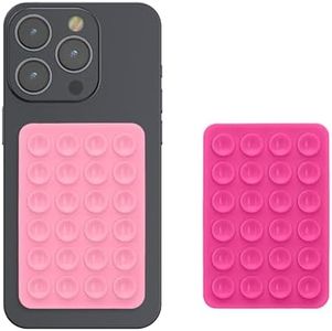 kwmobile Support Ventouse pour Coque Compatible avec iPhone et Android - 2X Support Antidérapant Mains Libres en Silicone 5,5 x 8 cm pour Coque Téléphone - Rose pâle-Rose Clair