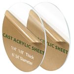 iteshuai 2 Qty 1/4" Round Plexiglass Sheet, 6 Inch Diameter Clear Acrylic Circle, Round Cake Disk Acrylic Sheet, Plexiglass Table Top, Round Acrylic Backdrop