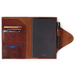 Londo Genuine Leather Portfolio with Notepad and Snap Closure - Medium - Brown (OTTO419)