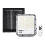 Gesto 50W Solar Flood Light Outdoor with Remote & Timer | 56 LEDs, 6000mAh Battery, 5V/6W Solar Panel, 5730 Beads with Lens, IP66 Waterproof, Dusk to Dawn Lamp for Home, Garden,Wall, Pathway, Farms