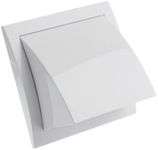 Ø 100mm / 4'' Cowled Duct Cover with Gravity Flap - Ventilation Grille with Rain and Wind Protection - External Air Vent Covers - ABS Plastic White