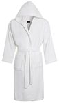 LJ Unisex 100% Egyptian Cotton Hooded Bathrobes Womens Mens Super Soft Terry Towelling Extra Absorbent Hotel Quality 650 GSM Cosy Dressing Gowns Housecoat Nightwear (Small, White, s)