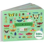 Hello Bugs & Insect Stickers + Coloring Book for Kids Ages 4-8 (500+ Bug Stickers for Kids & 12 Scenes) by Cupkin - Side by Side Sticker Bug Books for Kids 3-5 - Great for Older Boys & Girls 8-10