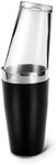 Boston Cocktail Shaker, 16 fl oz Glass and 26 fl oz Stainless Steel with Rubber Sleeve