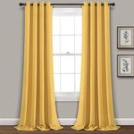 Lush Decor Insulated Grommet Blackout Curtains Panel Pair, 52"W x 95"L, Yellow