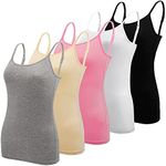 BQTQ 5 Pieces Basic Camisole Adjust