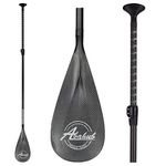 Abahub Carbon SUP Paddles, 1 x 3 Section Adjustable 67" - 86" Carbon Fiber Shaft, Lightweight Stand-up Paddle Oars for Paddleboard, Carbon Print Plastic Blade + Paddle Bag