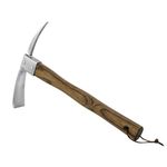 Haliaeetus Pick Axe, Stainless Steel Mattock with Sharp Pick and Cutting Edge for Breaking up Heavy Clay Soil, and Removal of Difficult Weeds, Garden Pick with Wood Handle for Digging, Loosening Soil