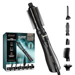 REVAMP Hot Air Styler - 6 in 1 Multi Style, Rotating Hair Dryer Brush for Volumising Blow Dry, Hair Styler for Waves and Curls, Straightening, Smoothing, Quick Blow Dry Brush x 6 Attachments