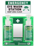 Yzzwer Portable Eyewash Station OSHA-Approved - Wall-Mounted Emergency Eye Wash Flush Bottles Kit 16oz Without Eyewash Solution