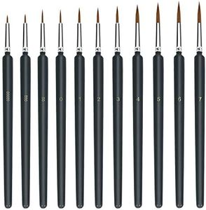 11 Pieces Fine Detail Paint Brush Miniature Small Thin Painting Brushes Kit Micro Artist Acrylic Paints Brush Set