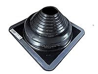 Dektite Premium #4 Black EPDM Metal Roof Pipe Flashing, Square Base, Pipe OD 3" to 7"