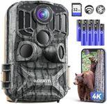 DEATTI Wildlife Camera, 4K 48MP HD WiFi Bluetooth Trail Camera with Night Vision Motion Activated, 120°Detection Angle with 32GB Card for for Garden Wildlife, IP66 Waterproof, 8*AA Batteries