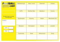 Thomas and Anca Football Fundraising Cards 20 Teams Pack of 10 CARDS