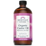 Heritage Store Organic Castor Oil 16 Ounce