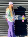 Ghost Long Board, 40 inchGhost Wheel Cut Clear Longboard with Butterfly Design