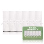 DOTMOM Premium Super Soft 100% Organic Bamboo Newborn Baby Washcloths - Bamboo Material, 30 X 30 Cm, Pack of 6, White
