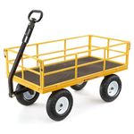 Gorilla Carts Heavy Duty, All Terrain Garden Wheelbarrow, 1200 Lb, Yellow - Gardening Equipment for Yard, Lawn, and Outdoor Use