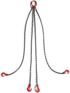 Pindex 1/4 Inch X 5 Ft Chain Slings for Lifting, G80 Alloy Steel Lifting Sling Hoist 3 Ton with 4 Leg Grab Hooks, 5 Feet