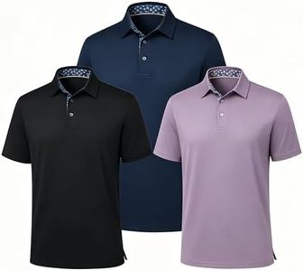 3 Pack Golf Shirts for Men,Mens Golf Shirts Short Sleeve Moisture Wicking Performance Collared Shirt Business Casual,Office,Work,Casual Everyday Wear,Daily Wear,Tennis,Athletic,Outdoor Workout,Summer