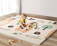 Baby Play Mat,UANLAUO Foldable Foam Playmat for Baby, 180x150x1cm Reversible XPE Toddlers Kids Crawling Mat for Floor, Playpen Mat Non-Slip, Waterproof, Double-Sided Playmat for Indoor & Outdoor