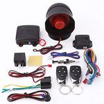 Auto Alarmanlagen-Car Alarm System - Car Security Alarm System - 12V Motorcycle Bike Anti-Theft Security Alarm System Remote Control with Double Remote Control Push Engine Start Button & Keyles