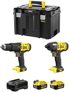STANLEY FatMax Kit SVK215 (Perceuse à Percussion SFMCD711 + Visseuse à Chocs SFMCF800 + 2 Batteries de 4,0 Ah + Chargeur + TSTAK VI)